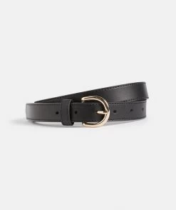 Black Round Buckle Belt