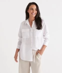 LINEN URBAN SHIRT -Women Clothing Sale 036728 100 01 1