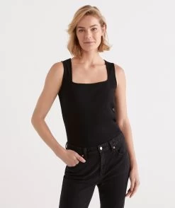 Square Neck Rib Tank -Women Clothing Sale 036730 001 01 4