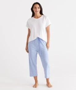 Australian Cotton Stripe ¾ Pyjama Pant -Women Clothing Sale 036763 449 01 6