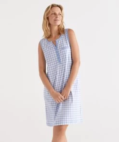Australian Cotton Gingham Sleeveless Nightie -Women Clothing Sale 036767 449 01 7