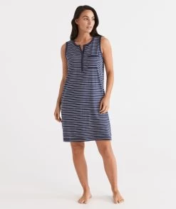 Australian Cotton Stripe Sleeveless Nightie -Women Clothing Sale 036768 440 01 7