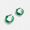 Emerald Twist Hoop Earrings