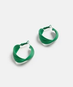 Emerald Twist Hoop Earrings