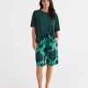 Green Floral Bermuda Shorts