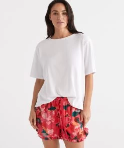 Relaxed Rib Australian Cotton Pyjama T-Shirt -Women Clothing Sale 036855 100 01 4