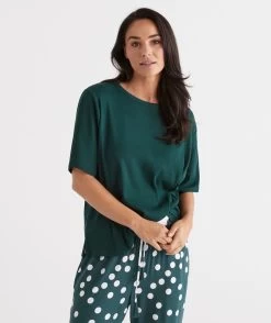 Relaxed Rib Australian Cotton Pyjama T-Shirt -Women Clothing Sale 036855 312 01 1