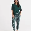 Spot Contrast Knit Harem Pyjama Pant