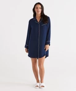 Contrast Satin Nightshirt -Women Clothing Sale 036864 234 01 3