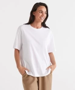 Australian Cotton Relaxed Tee -Women Clothing Sale 036875 100 01 2