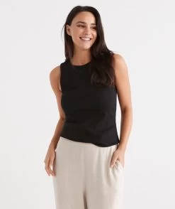 Australian Cotton Rib Racer Tank -Women Clothing Sale 036878 100 01 6