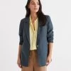 SINGLE BREASTED LINEN OPAL BLAZER