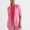 SINGLE BREASTED LINEN PINK BLAZER