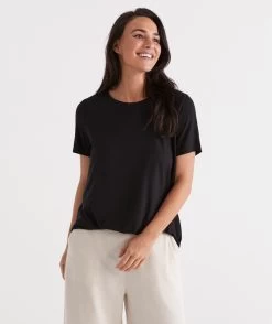 Pleat Back Tee 22 Pleat Back Tee -Women Clothing Sale 036882 001 01 2
