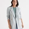 DOUBLE BREASTED LINEN ICY MINT BLAZER