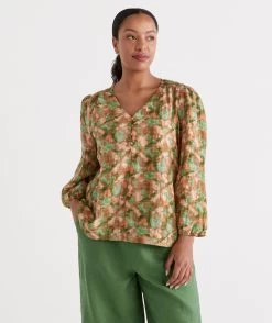 LEAF WATERCOLOUR TOP 13 LEAF WATERCOLOUR TOP -Women Clothing Sale 036904 357 01 6
