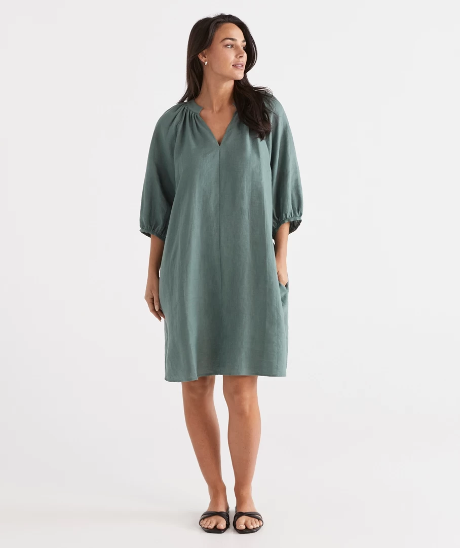 LINEN POPOVER DRESS 2 LINEN POPOVER DRESS - Image 2