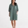 LINEN POPOVER DRESS