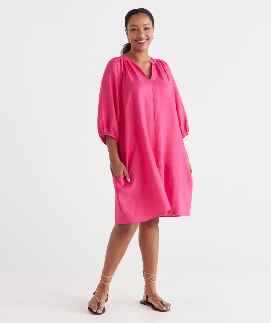 LINEN POPOVER DRESS 13 LINEN POPOVER DRESS - Image 13