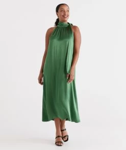 TIE NECK HALTER DRESS -Women Clothing Sale 036930 330 01 2