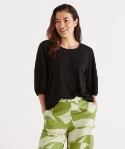 Raglan Puff Sleeve Top -Women Clothing Sale 037008 001 01 4