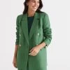 DOUBLE BREASTED LINEN GRASS BLAZER