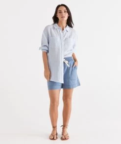 Light Blue Casual Denim Short -Women Clothing Sale 037084 443 01 9 5