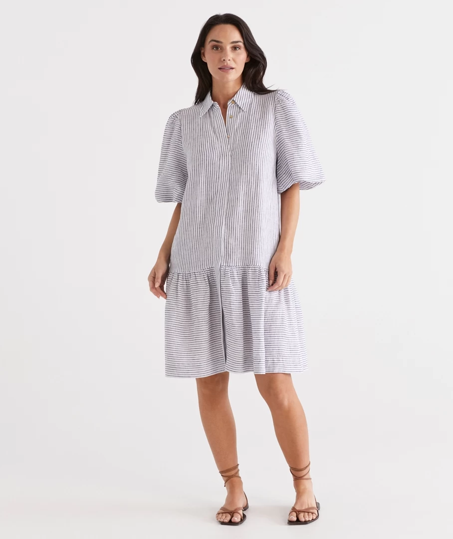 LINEN SMOCK DRESS 4 LINEN SMOCK DRESS - Image 4