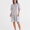 LINEN SMOCK DRESS