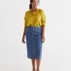 AUSTRALIAN COTTON DENIM MIDI SKIRT
