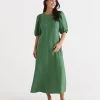 LINEN SEAM DETAIL DRESS