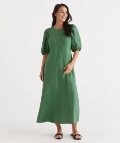 LINEN SEAM DETAIL DRESS